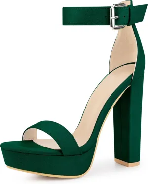 Perphy Platform High Heel Ankle Strap Chunky Heels Platform Heel Sandals for Women