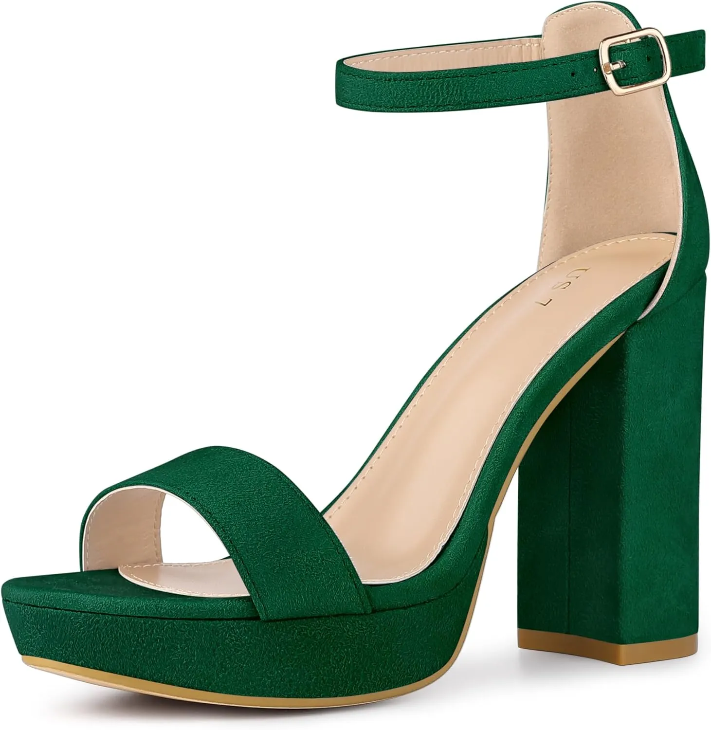 Perphy Platform High Heels Ankle Buckle Strap Chunky Heel Sandals for Women