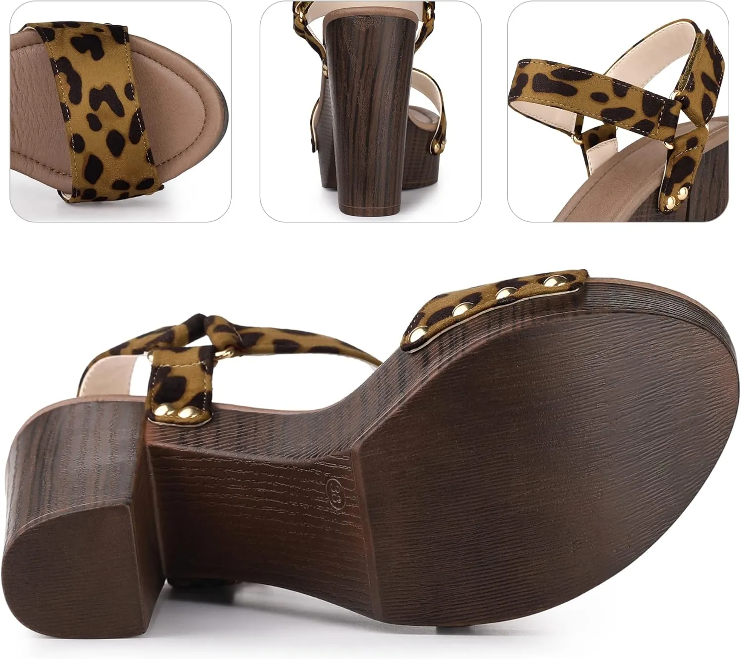 Perphy Round Toe Platform Slingback Chunky Heel Sandals for Women