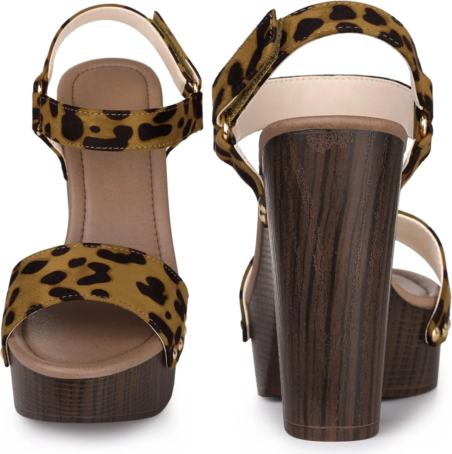 Perphy Round Toe Platform Slingback Chunky Heel Sandals for Women