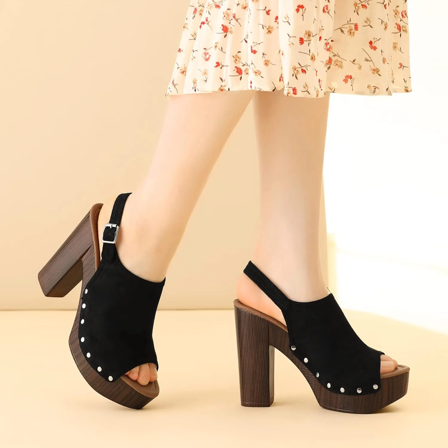 Perphy Slingback Platform Chunky High Heel Sandals for Women