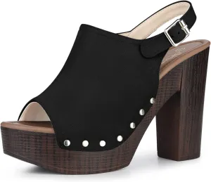 Perphy Slingback Platform Chunky High Heel Sandals for Women