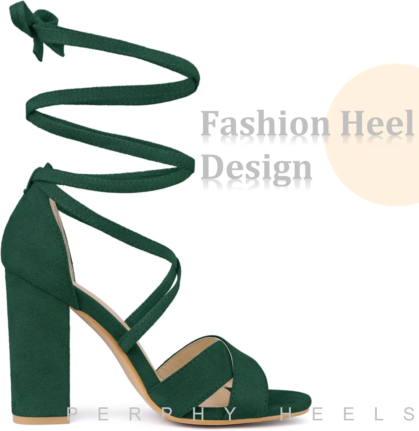 Perphy Strappy Chunky Heels Lace Up Sandals for Women