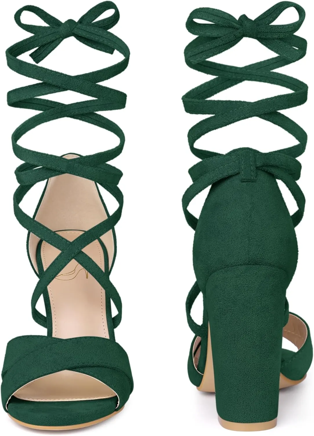 Perphy Strappy Chunky Heels Lace Up Sandals for Women