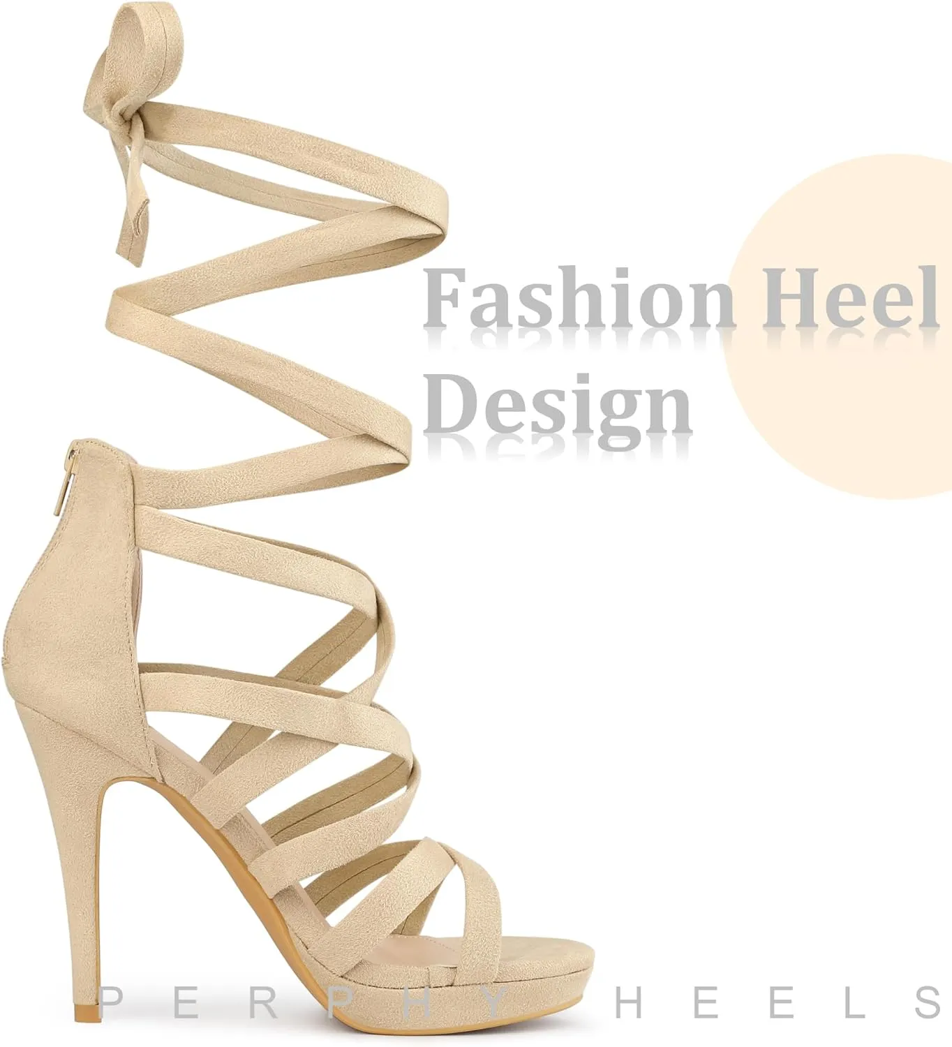 Perphy Strappy Platform Lace Up Stiletto Heels Sandals for Women