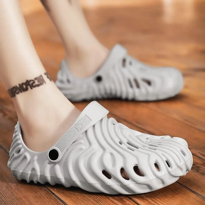 Platform Slippers for Men Summer Outdoor Garden Sports Couples cave Sandals for Men Non-Slip Soft-Soled Beach Shoes