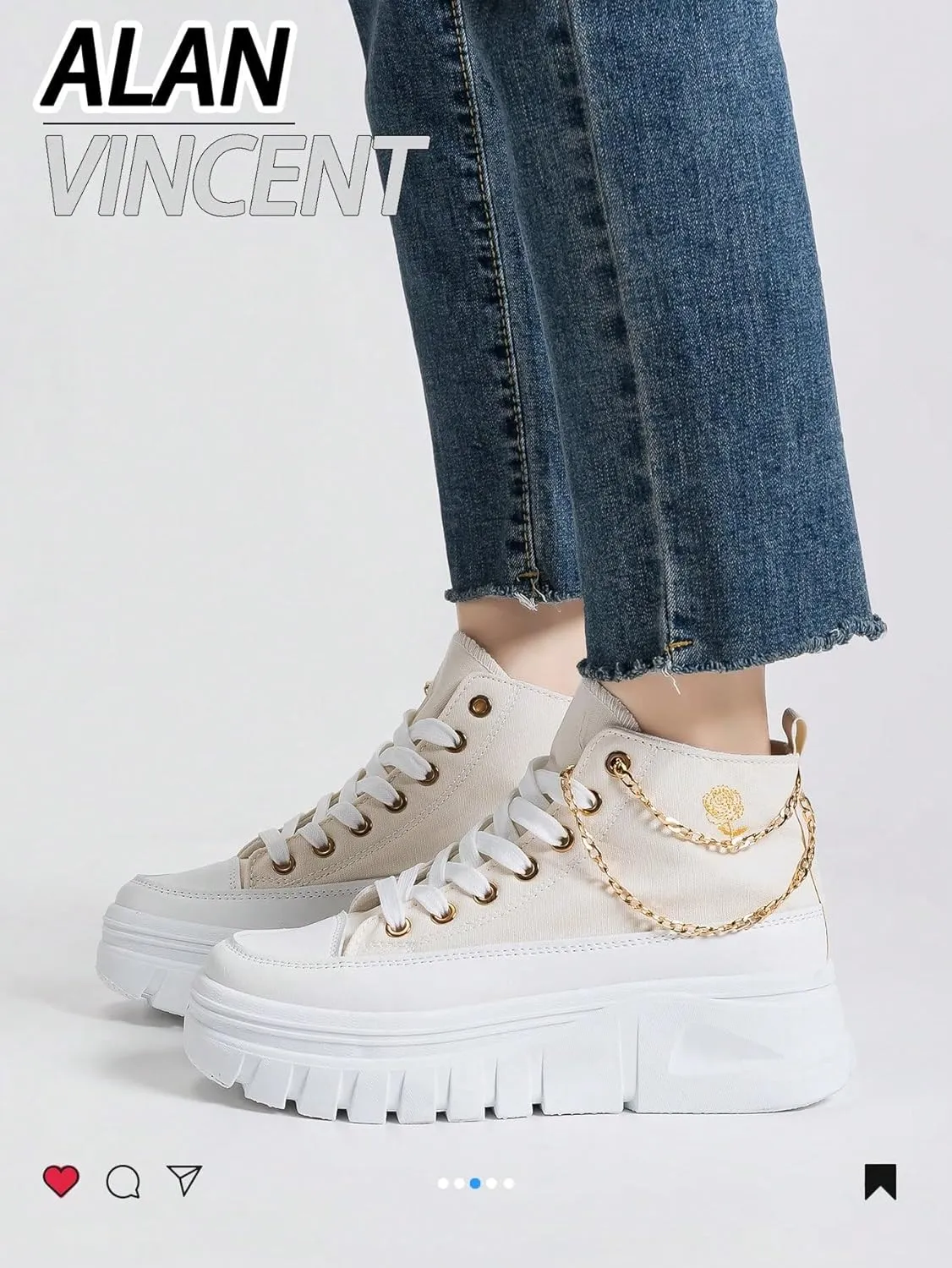 Platform Sneakers Canvas Stylish Height Increase for Women Casual Wear with 2.75 Inch Sole Black White Solid Color High Top Shoes for Daily Outfits Street Fashion