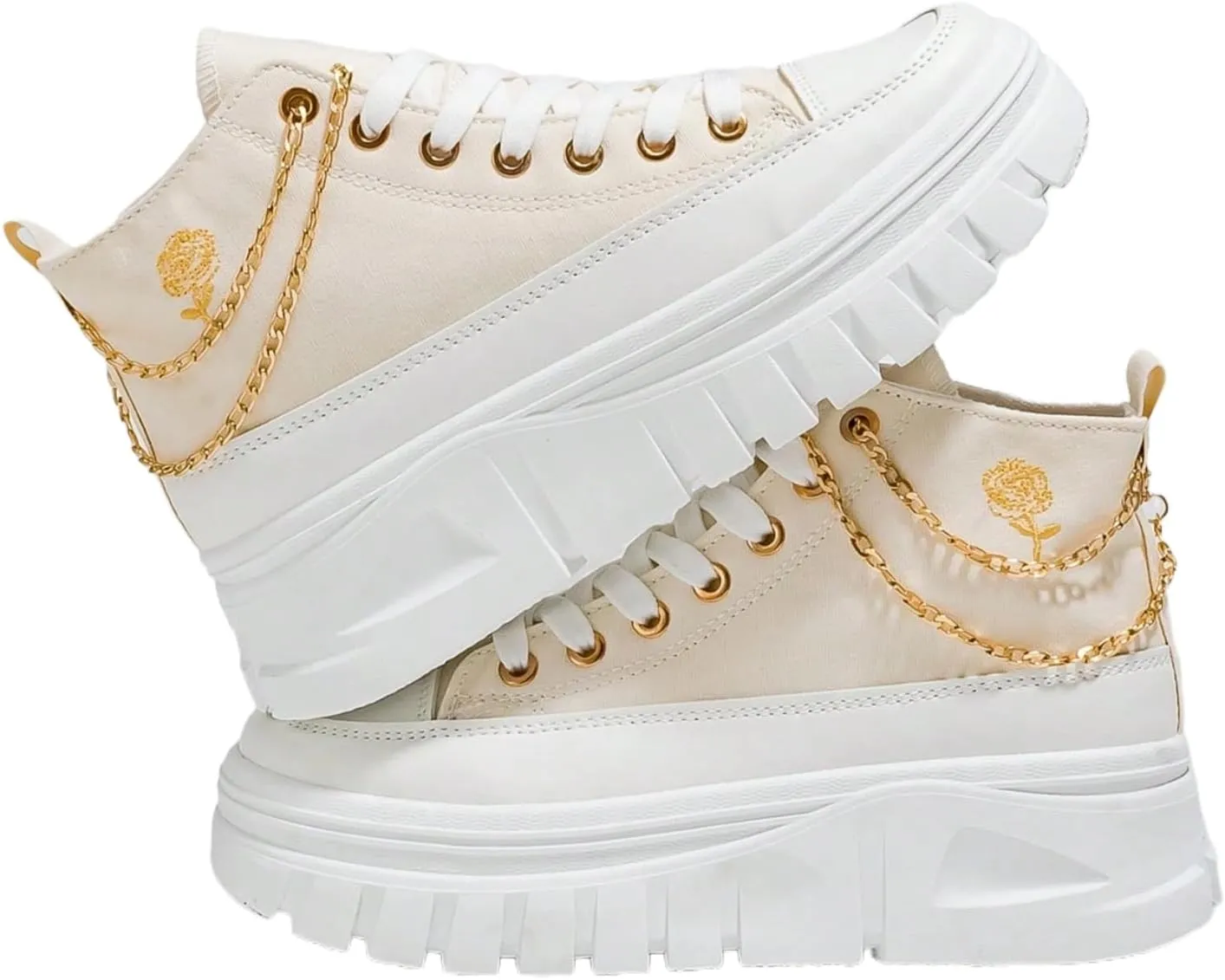 Platform Sneakers Canvas Stylish Height Increase for Women Casual Wear with 2.75 Inch Sole Black White Solid Color High Top Shoes for Daily Outfits Street Fashion