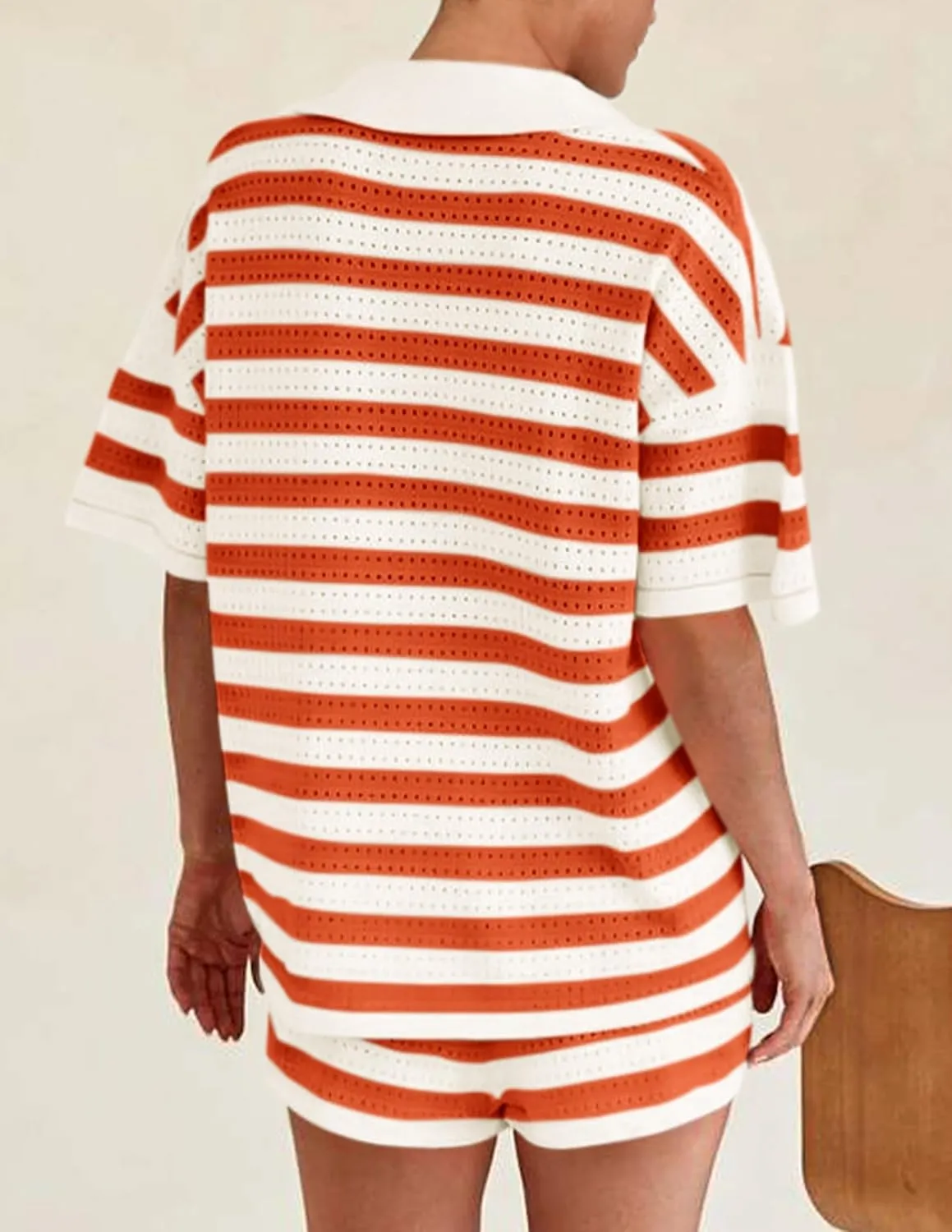 PRETTYGARDEN Women's 2 Piece Striped Shorts Sets Summer 2025 Short Sleeve Sweater Set Matching Casual Beach Vacation Outfit