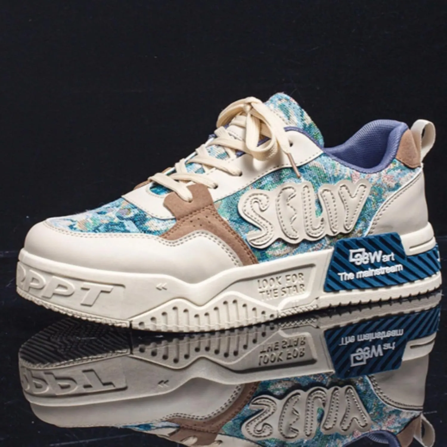Printed Casual Chunky Printed Sneakers Women Trendy Aesthetic Skate Walking Shoes Platform Couple Shoes