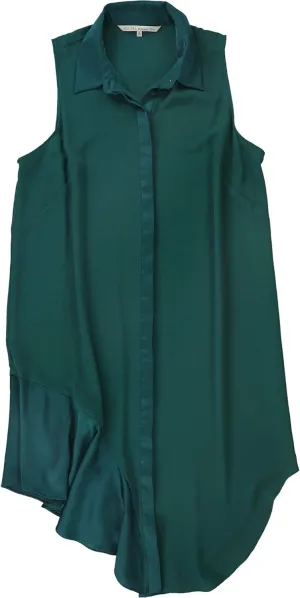 Rachel Roy Womens Crepe Shirt Dress, Green, Small