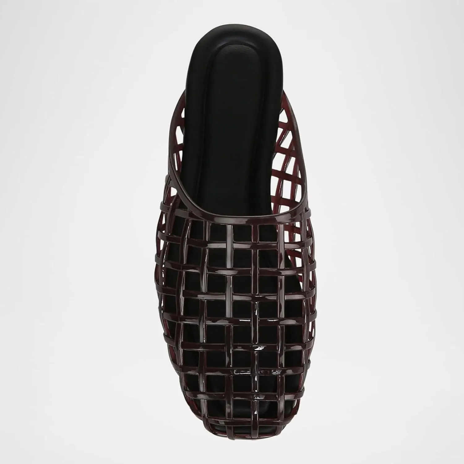 Red Mesh Jelly Mules for Women Clear Hollow Closed Toe Flat Sandals Beach Jellies Slippers Summer Slide Shoes