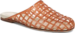 Red Mesh Jelly Mules for Women Clear Hollow Closed Toe Flat Sandals Beach Jellies Slippers Summer Slide Shoes