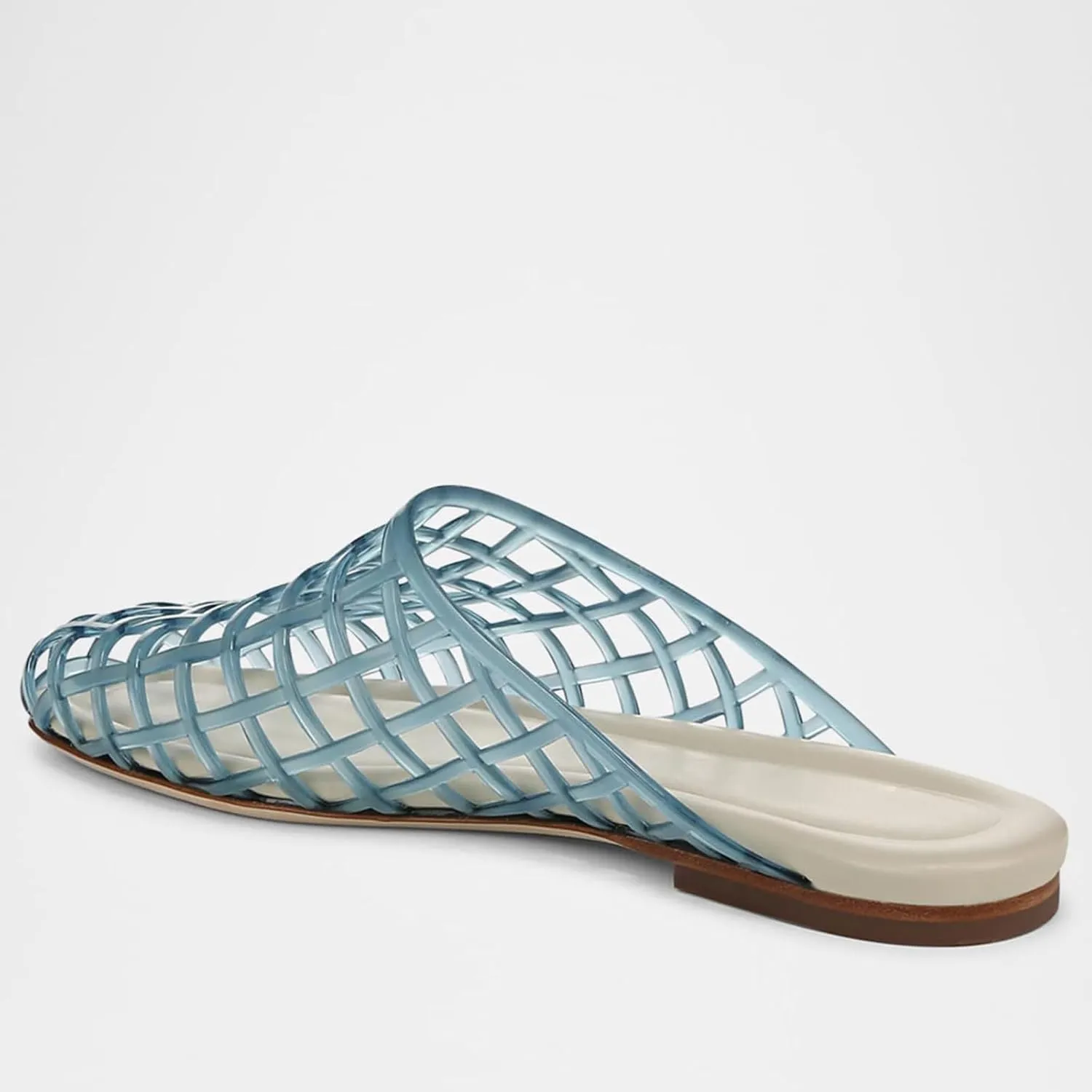 Red Mesh Jelly Mules for Women Clear Hollow Closed Toe Flat Sandals Beach Jellies Slippers Summer Slide Shoes