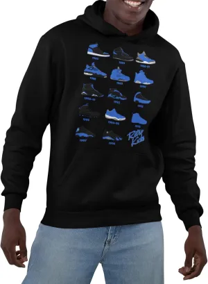 Retro Jordans Blue/Black/White Colors Men's Hoodie Sweatshirt Pullover