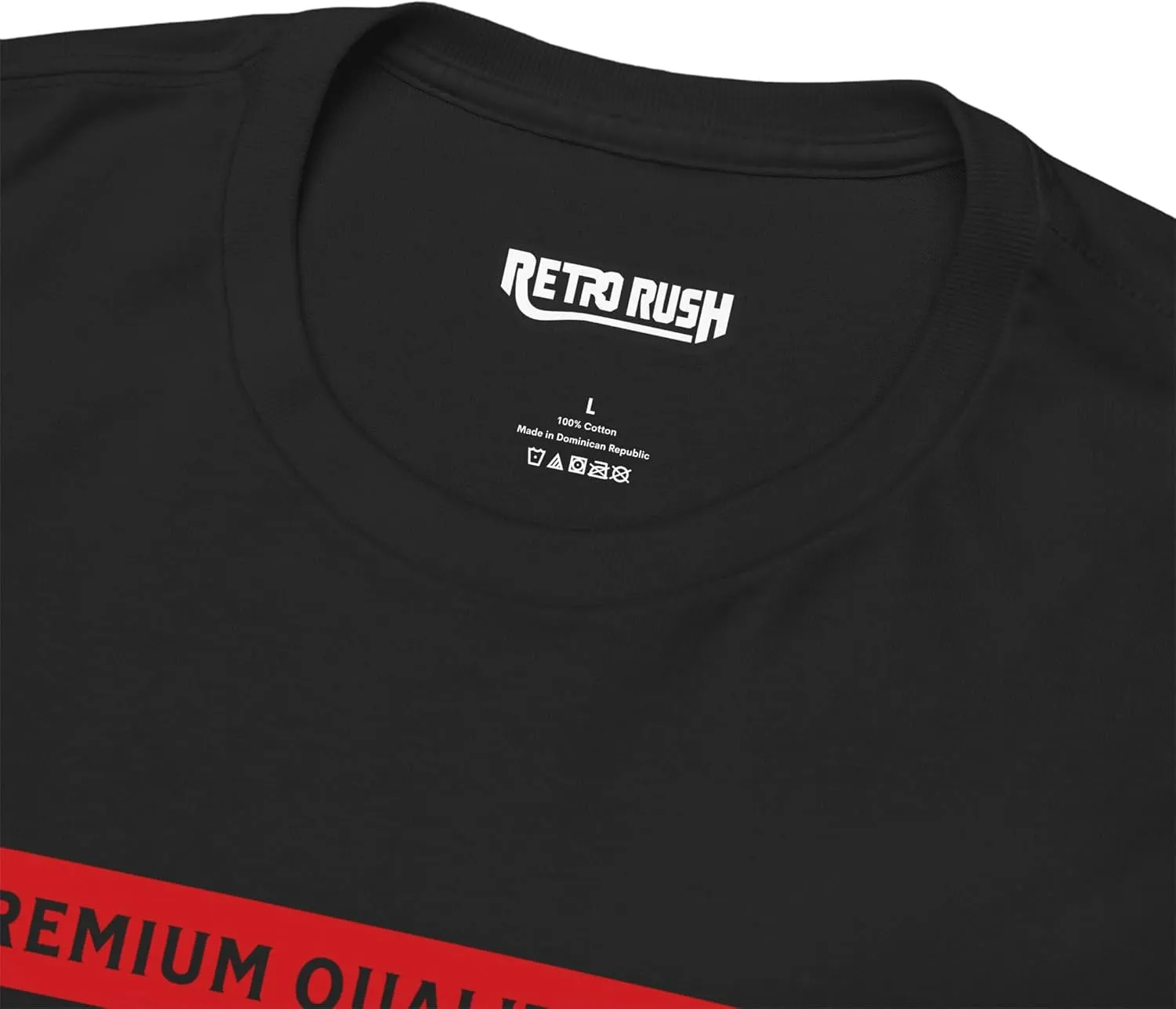 RetroRush Graphic Tee Retro Pop Culture Unisex Sneaker Shirt Care Label WC Black