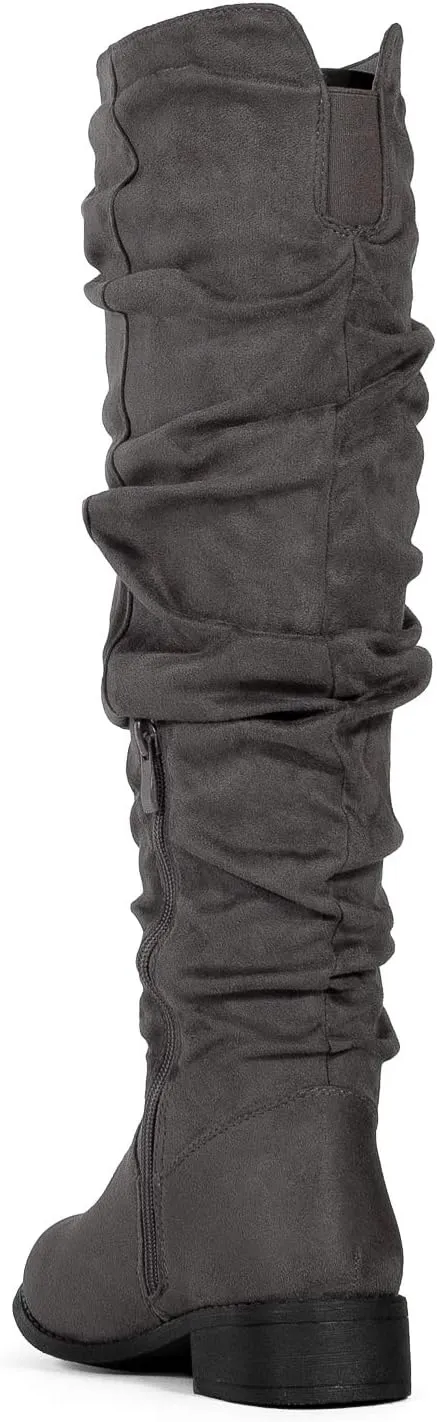 RF ROOM OF FASHION Women's Slouchy Knee High Hidden Pocket Boots (REGULAR CALF)