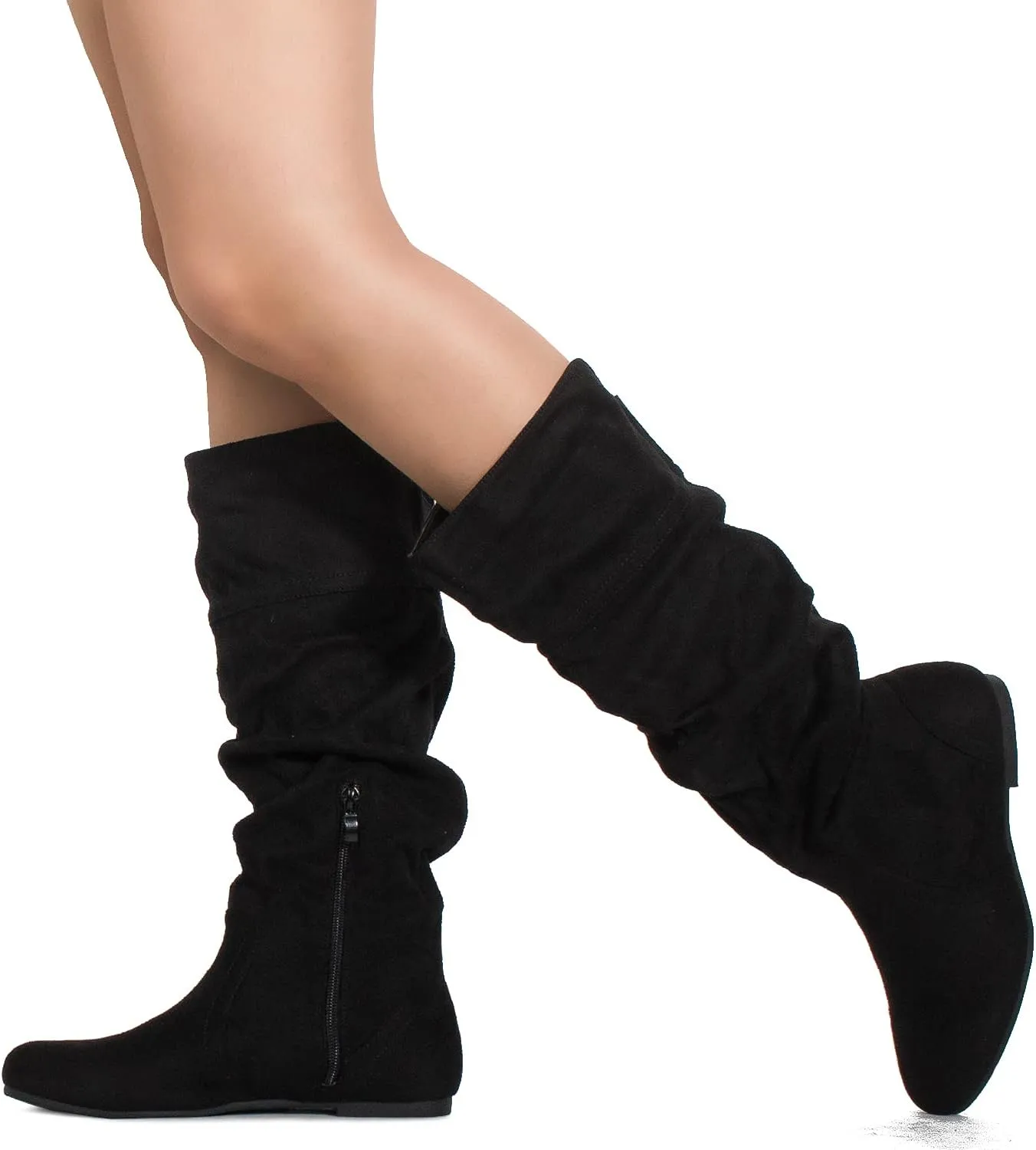 RF ROOM OF FASHION Women's Slouchy Knee High Hidden Pocket Boots (REGULAR CALF)