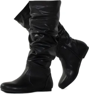 RF ROOM OF FASHION Women's Slouchy Knee High Hidden Pocket Boots (REGULAR CALF)