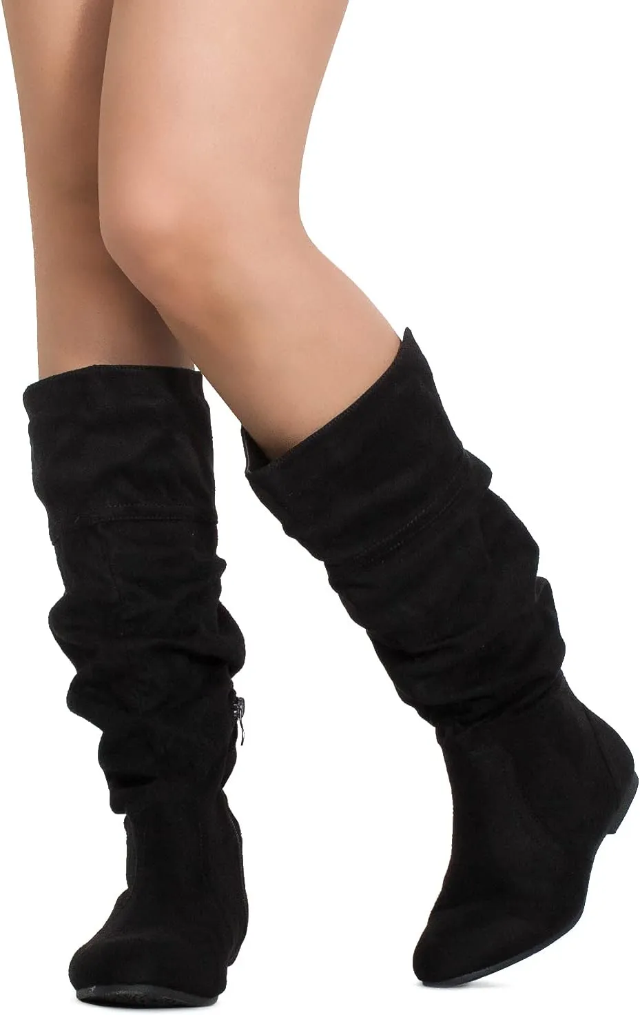 RF ROOM OF FASHION Women's Slouchy Knee High Hidden Pocket Boots (REGULAR CALF)