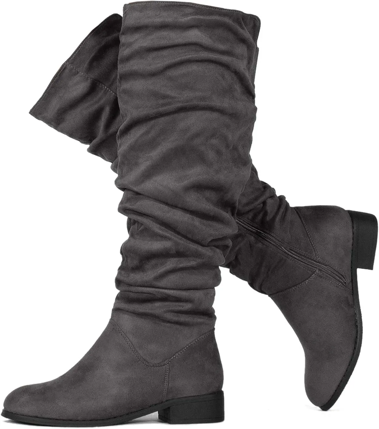 RF ROOM OF FASHION Women's Slouchy Knee High Hidden Pocket Boots (REGULAR CALF)