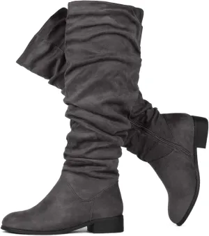 RF ROOM OF FASHION Women's Slouchy Knee High Hidden Pocket Boots (REGULAR CALF)