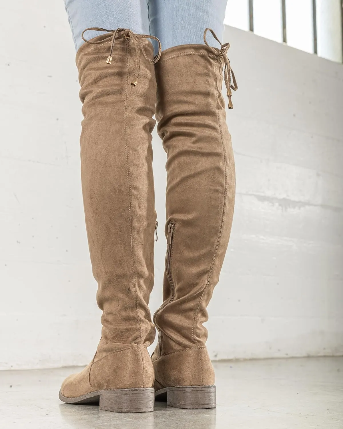 RF ROOM OF FASHION Women's Tokyo Stretchy Over The Knee Boots (Regular Calf)