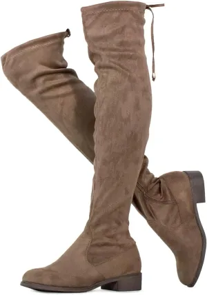 RF ROOM OF FASHION Women's Tokyo Stretchy Over The Knee Boots (Regular Calf)
