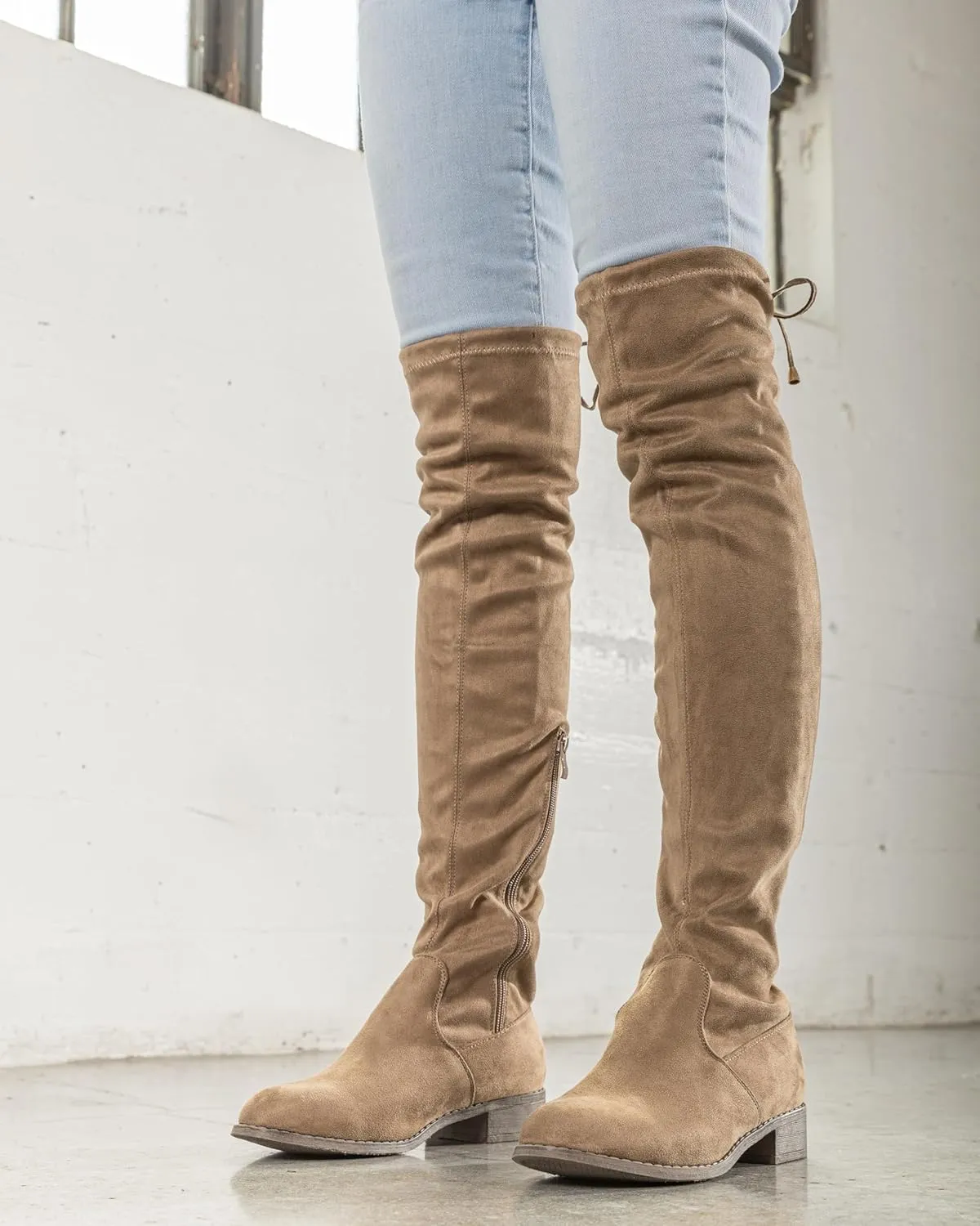 RF ROOM OF FASHION Women's Tokyo Stretchy Over The Knee Boots (Regular Calf)