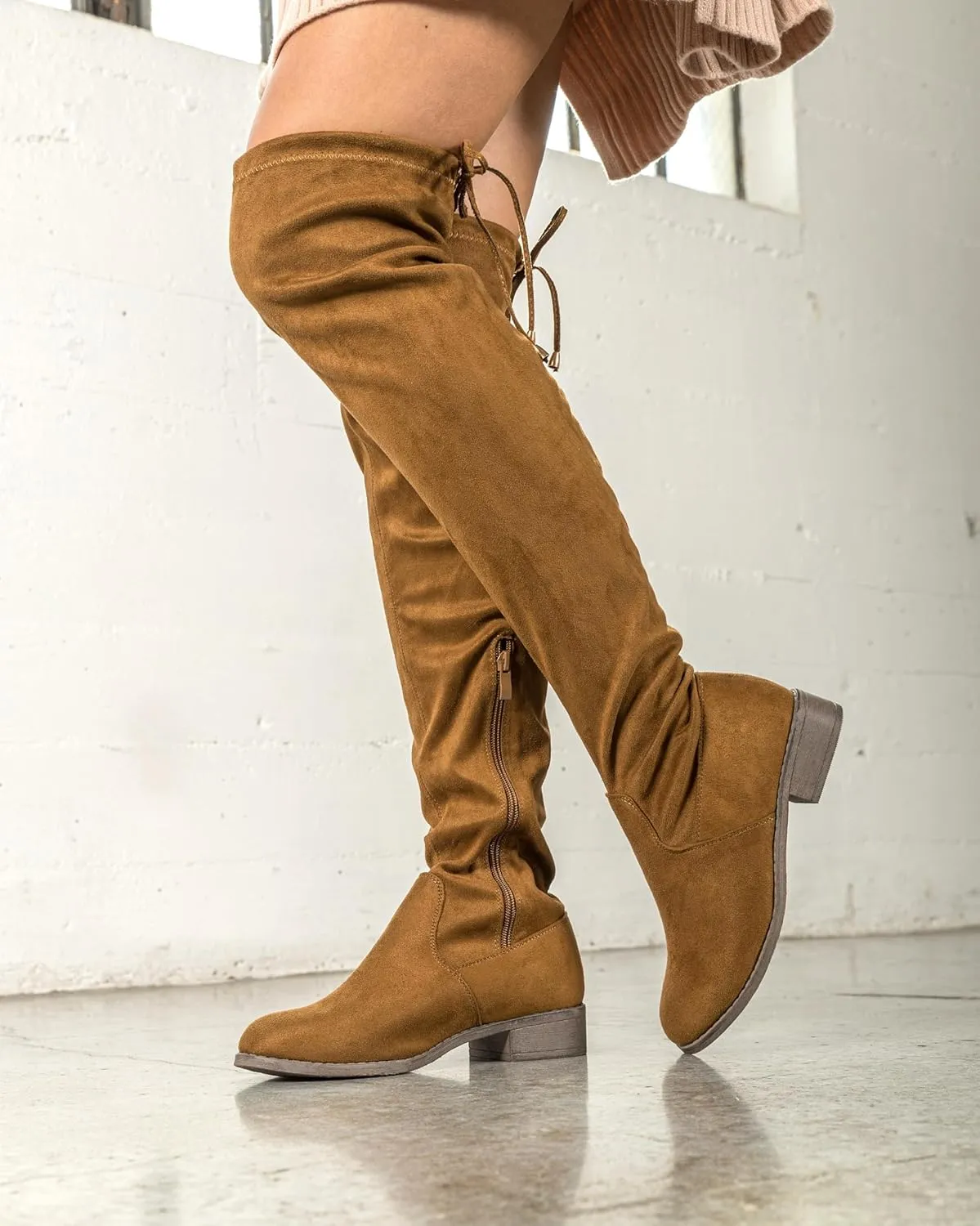 RF ROOM OF FASHION Women's Tokyo Stretchy Over The Knee Boots (Regular Calf)