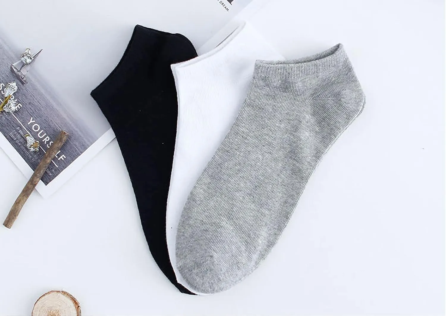 RICHBULL 100 Pairs Thin Low Cut Ankle Socks for Men & Women Bulk Socks,Breathable Casual Socks Athletic Sock Wholesale