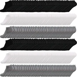RICHBULL 100 Pairs Thin Low Cut Ankle Socks for Men & Women Bulk Socks,Breathable Casual Socks Athletic Sock Wholesale