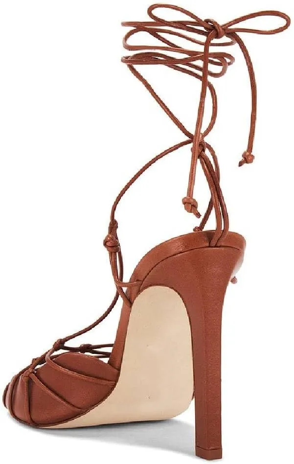 Richealnana Women's Gladiator Crisscross Strap Stilettos High Heel Cut Out Strappy Sandals For Party Prom