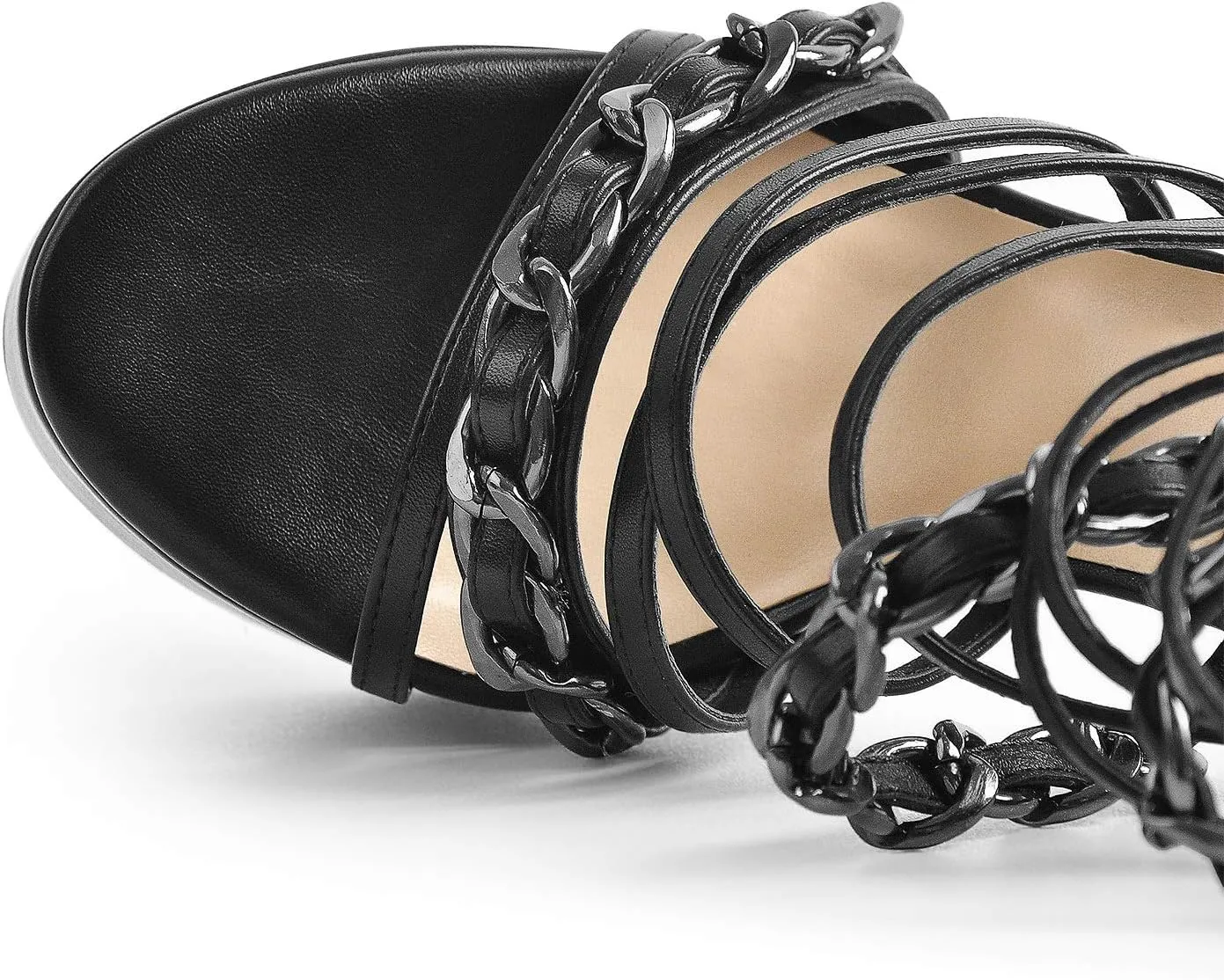 richealnini Platform Heel Sandals for Women Ankle Straps Buckles Stiletto High Heels