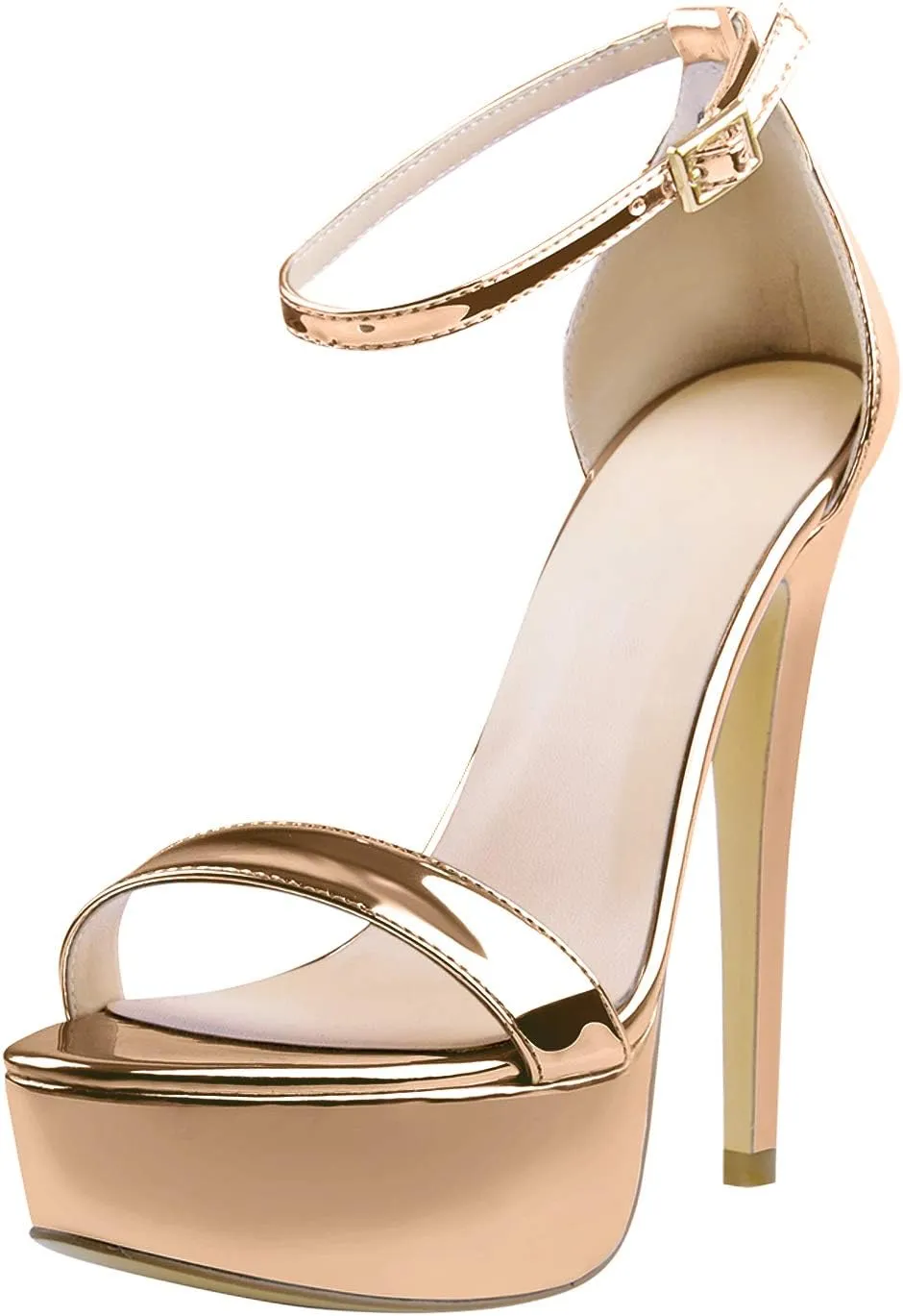richealnini Women's Crisscross Platform Stilettos High Heel Sandals