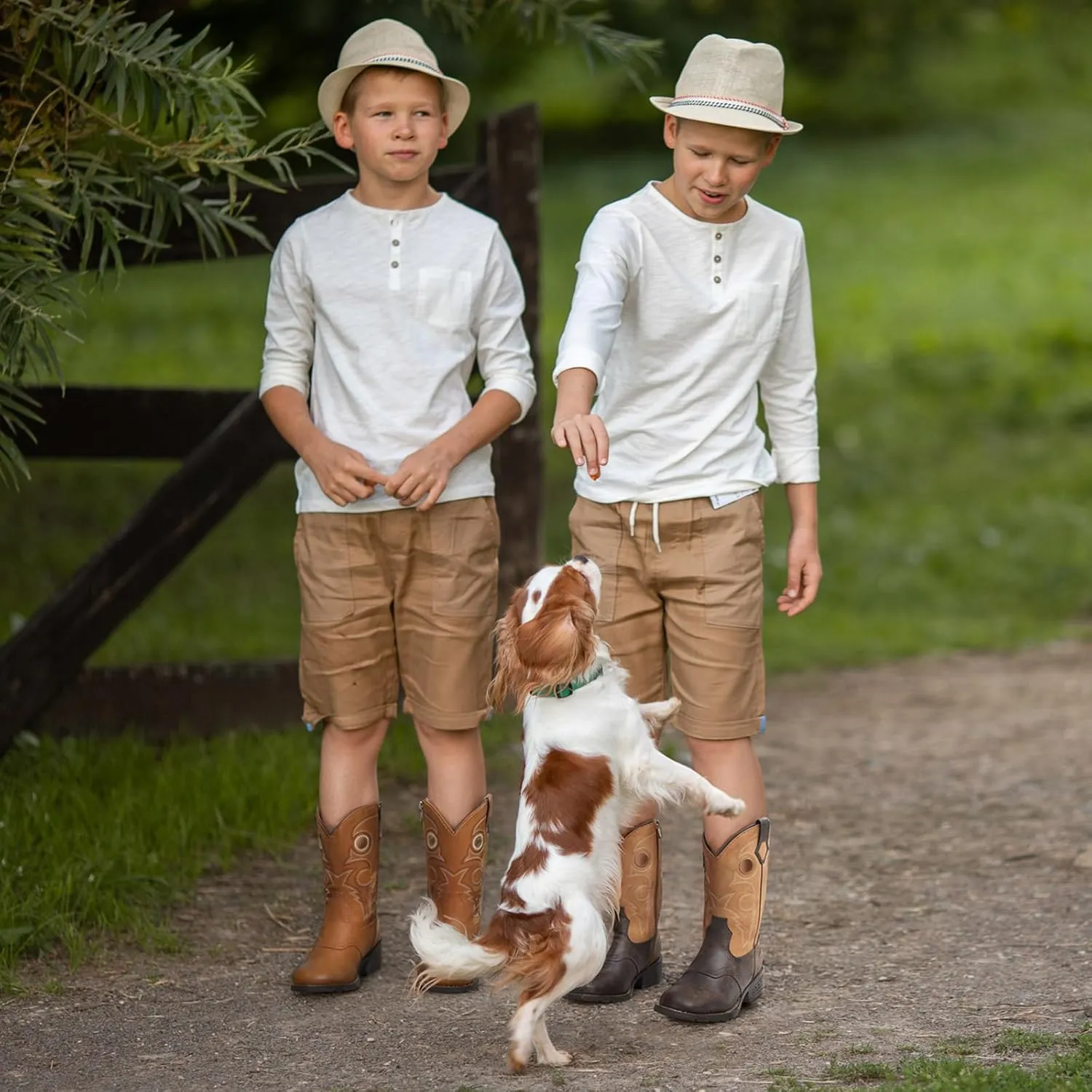 Rollda Boys Cowboy Boots Kids Cowgirl Boots Square Toe Boys Western Boots for Little Kid Big Kid