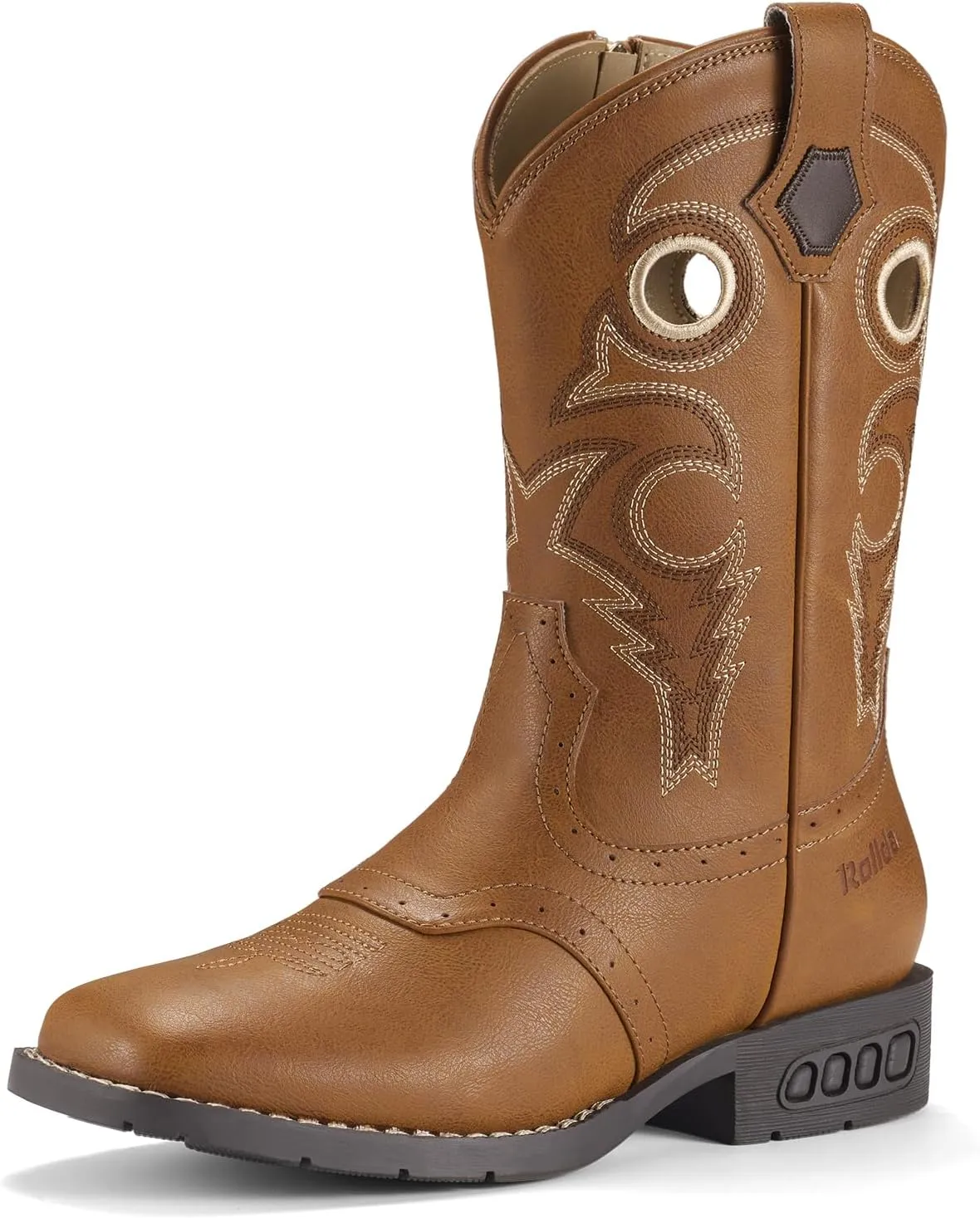 Rollda Boys Cowboy Boots Kids Cowgirl Boots Square Toe Boys Western Boots for Little Kid Big Kid