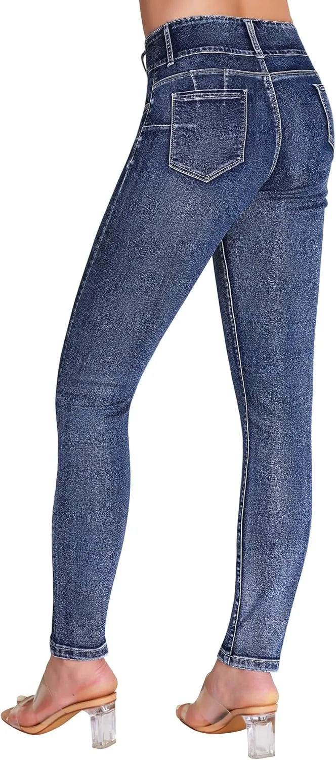 roswear Women’s High Waisted Stretchy Skinny Curvy Jeans Tummy Control Jeggings