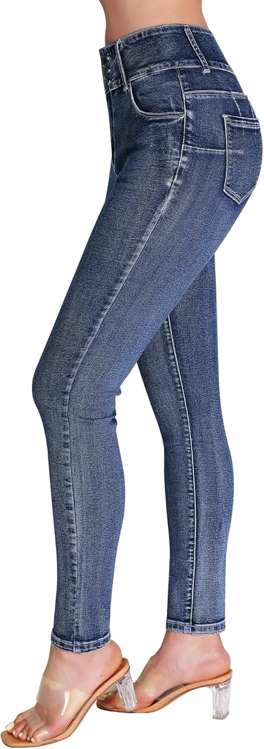 roswear Women’s High Waisted Stretchy Skinny Curvy Jeans Tummy Control Jeggings