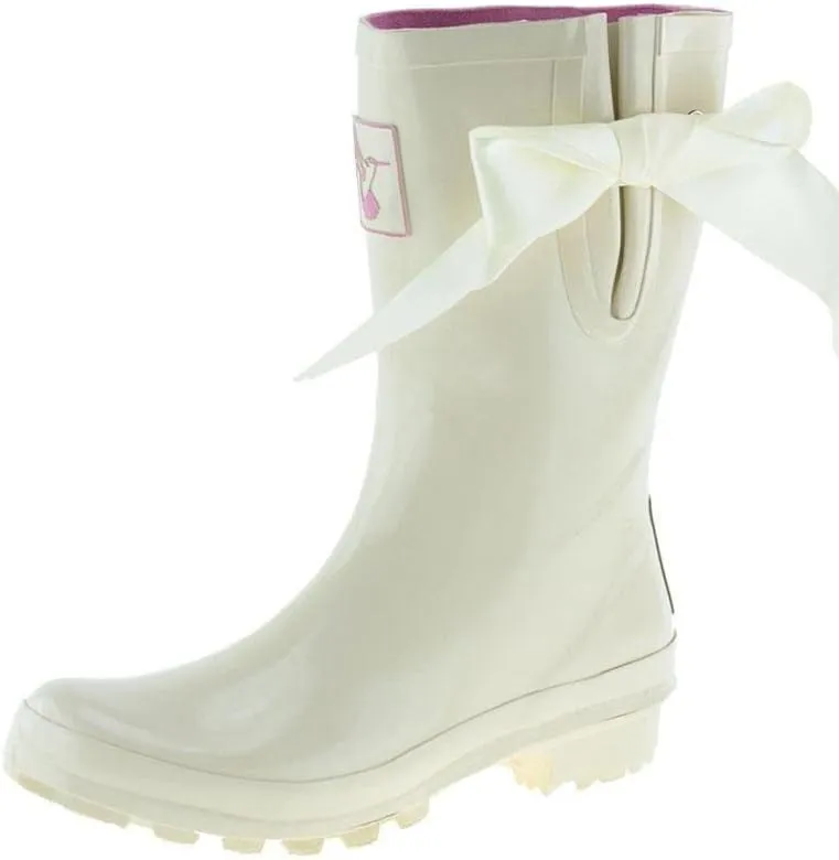 Rubber Rain Boots For Women's Garden Shoes Waterproof Boots Cute Printing Rainbow Mid-Calf Rain Boots UK Brand