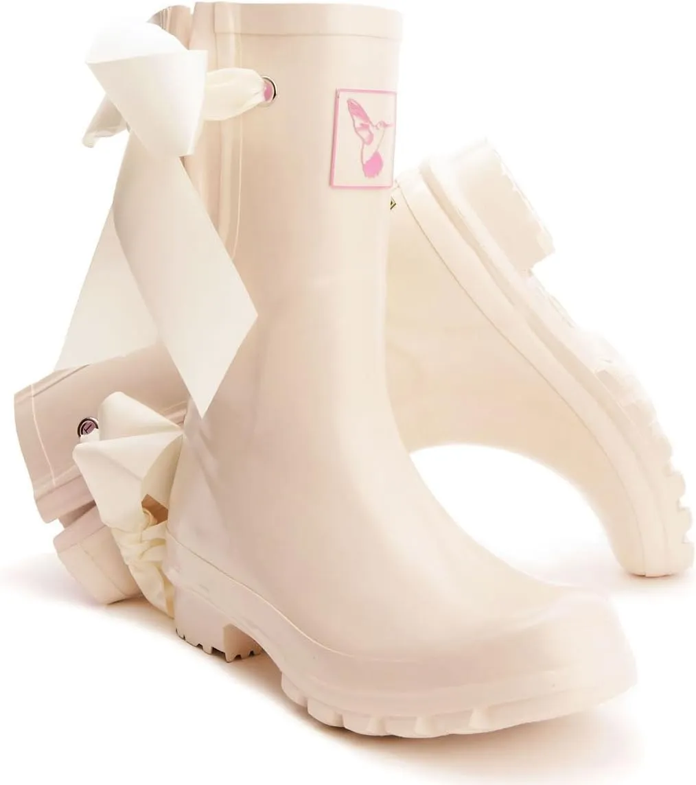 Rubber Rain Boots For Women's Garden Shoes Waterproof Boots Cute Printing Rainbow Mid-Calf Rain Boots UK Brand