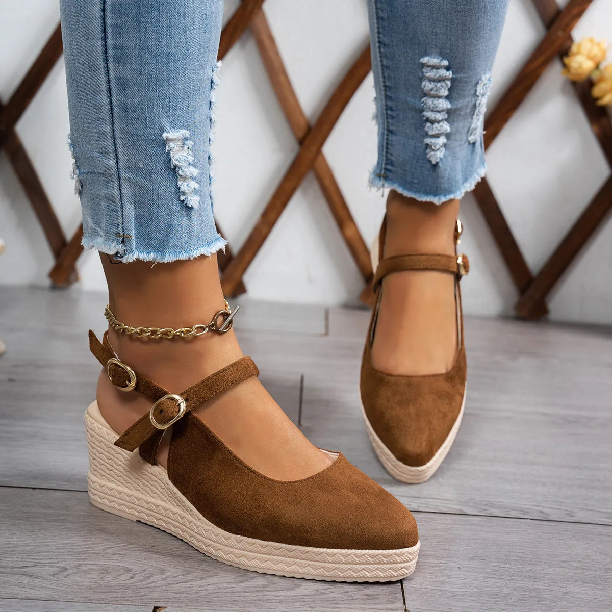 Ruby Point Toe Block Heels Pumps | 3 Colors | Poundton