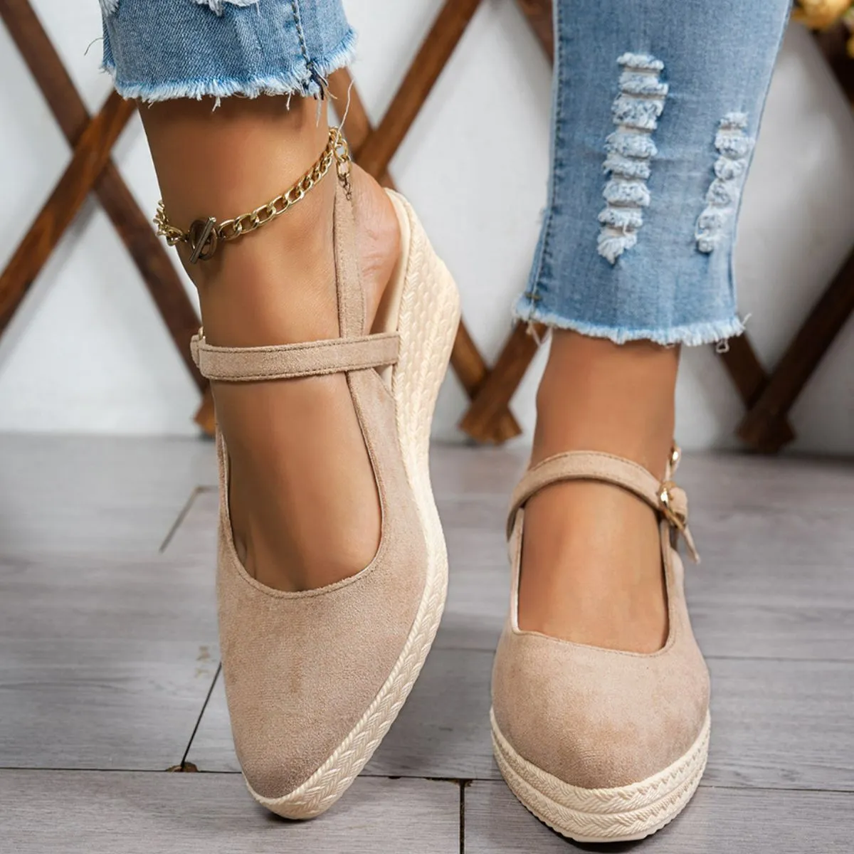 Ruby Point Toe Block Heels Pumps | 3 Colors | Poundton