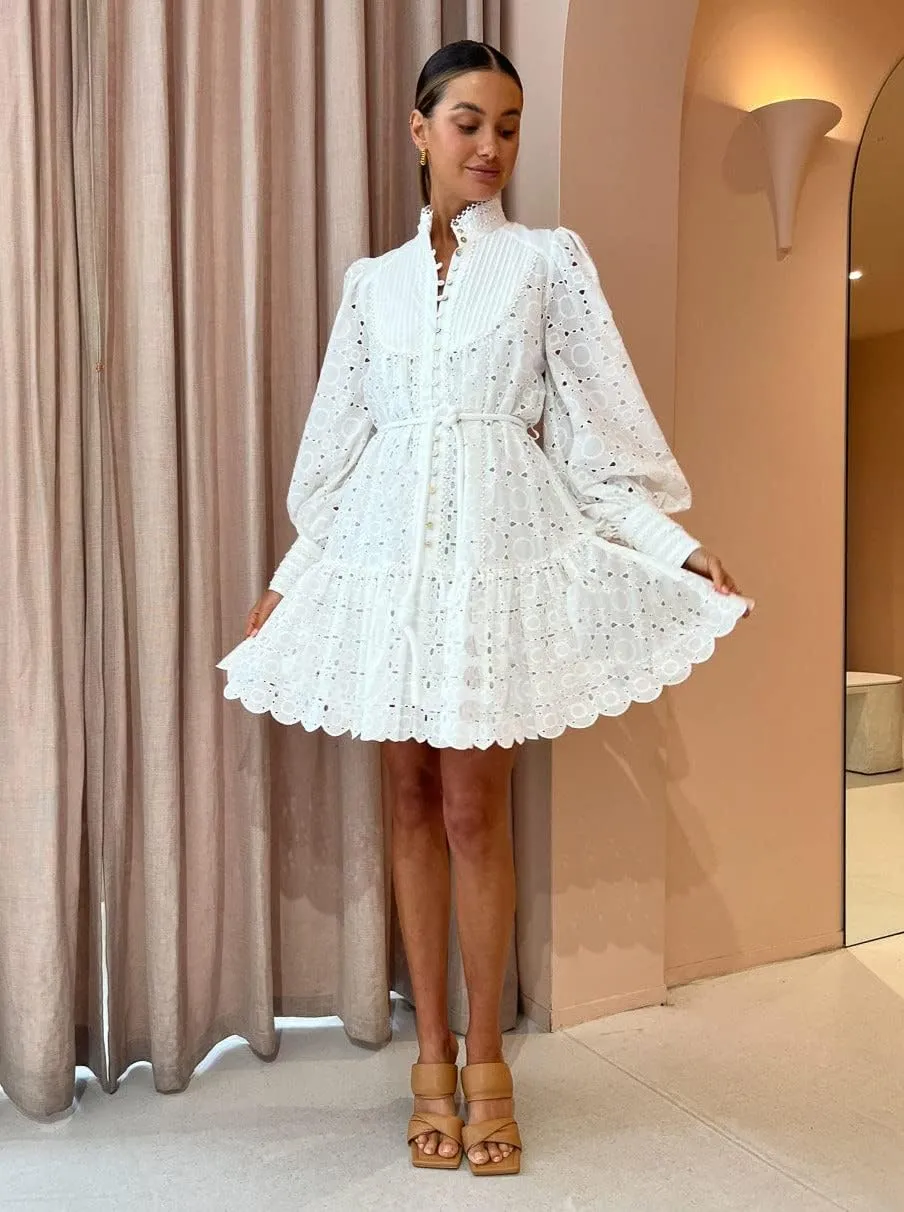 Ruffle Sleeve Tunic Midi Dress Flowy Shift Sundress Sweet Babydoll Button Down Swing Skirt
