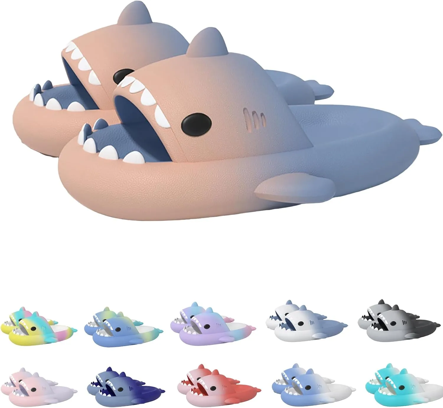Shark Slides Shark Slippers, Summer Beach Slippers Indoor Slippers Bathroom Slippers Lightweight Non-slip Sandals for Women and Men