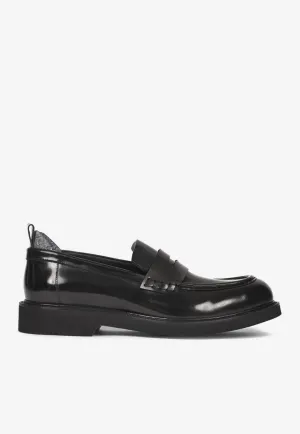 Shiny Leather Penny Loafers