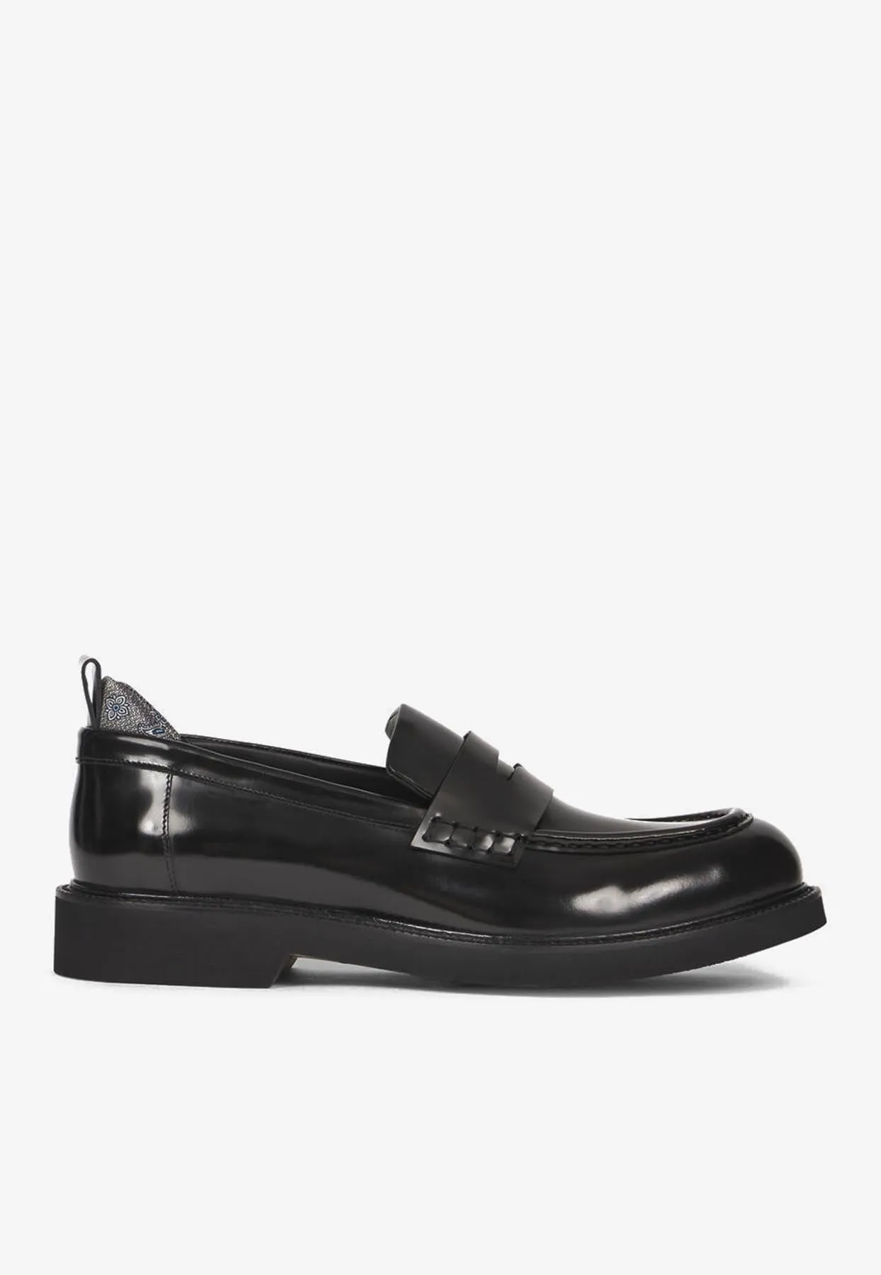 Shiny Leather Penny Loafers