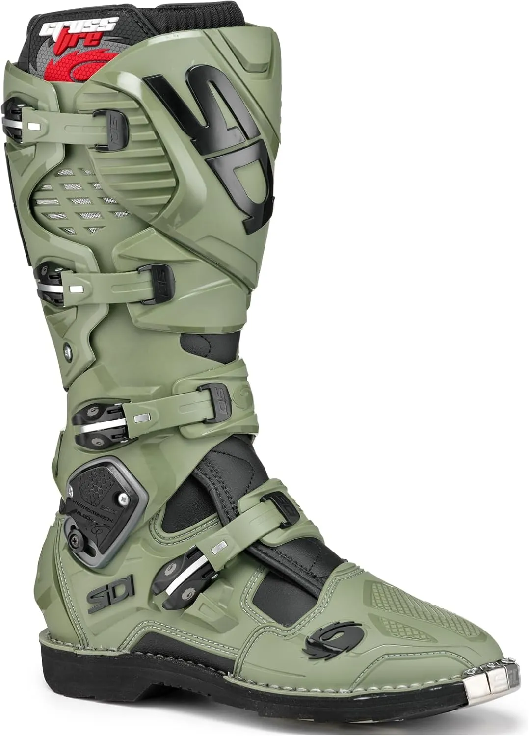 SiDI | Offroad Motorcycle Boots, Professional Motocross Boots for Men CROSSFIRE 3, Adjustable and Replaceable Buckles, Flex System, Hyper Extension Block