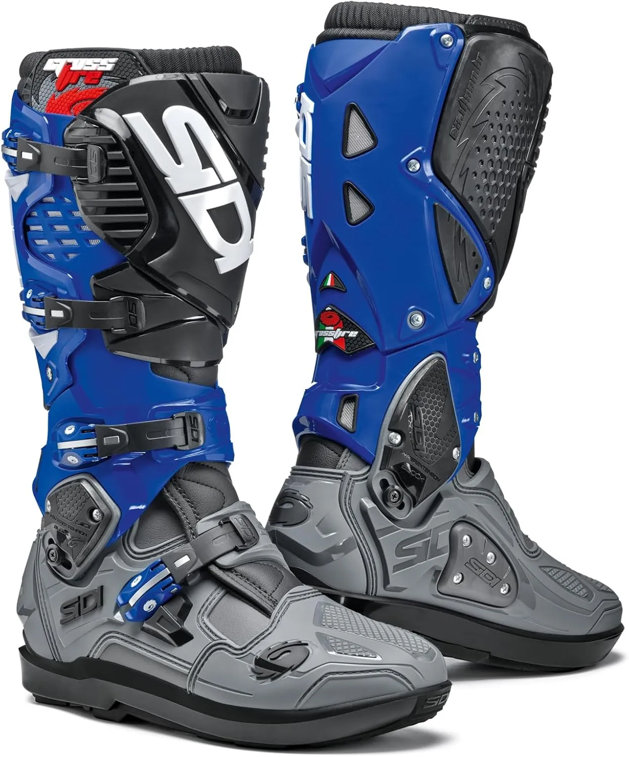 SiDI | Offroad Motorcycle Boots, Professional Motocross Boots for Men CROSSFIRE 3 SRS, Adjustable and Replaceable Buckles, Flex System, Hyper Extension Block