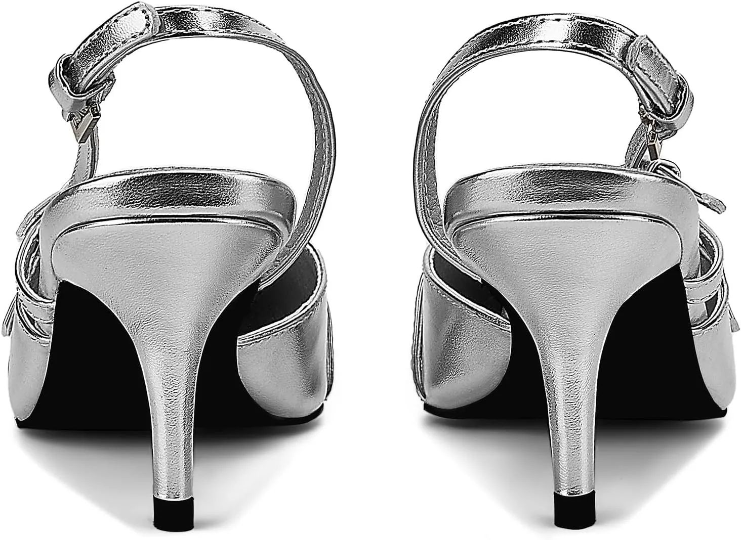 Slingback Heels for Women,Kitten Heels with Pointed Toe Stiletto Heel Sandals Ankle Buckle Strap Shoes